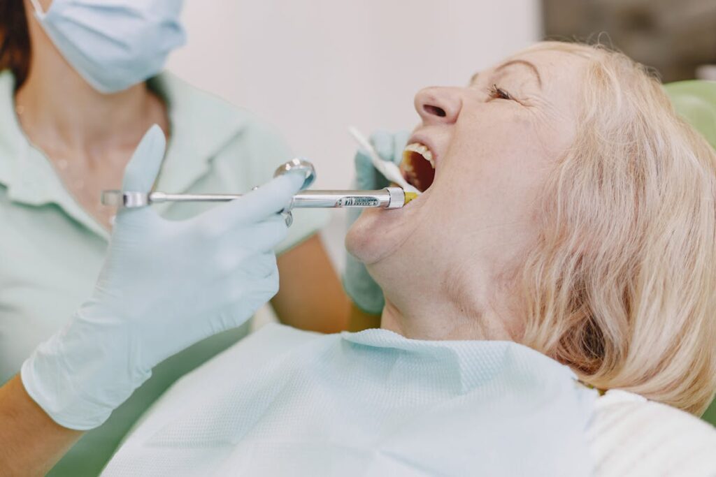An Elderly Woman Having Her Dental Check Up