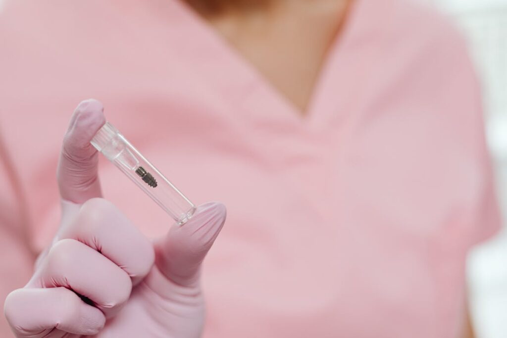 Close Up of Nurse Hands Holding Medical Sample