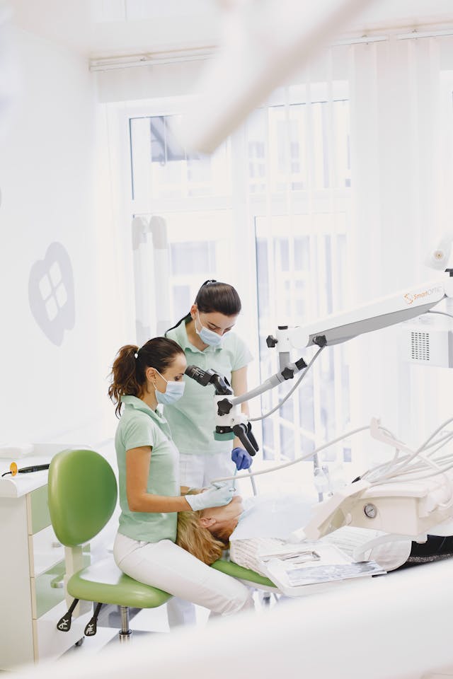 Woman During a Medical Examination at the Dentist